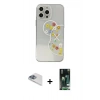 MARSİLYAN™- iPhone 13 Pro Max Kılıf Eksen Asil Prime - Şeffaf 360 Full Body Arka Koruyucu + Sierra Blue Pers Alüminyum Kamera Lens