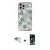MARSİLYAN™- iPhone 13 Pro Max Kılıf Eksen Asil Prime - Şeffaf 360 Full Body Arka Koruyucu + Sierra Blue Pers Alüminyum Kamera Lens