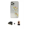 MARSİLYAN™- iPhone 13 Pro Max Kılıf Eksen Asil Prime - Şeffaf Maxco Cam Ekran Koruyucu + Gold Raze Metal Kamera Lens