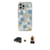MARSİLYAN™- iPhone 13 Pro Max Kılıf Eksen Asil Prime - Şeffaf Maxco Cam Ekran Koruyucu + Gold Raze Metal Kamera Lens