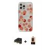 MARSİLYAN™- iPhone 13 Pro Max Kılıf Eksen Asil Prime - Şeffaf Maxco Cam Ekran Koruyucu + Gold Raze Metal Kamera Lens