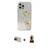 MARSİLYAN™- iPhone 13 Pro Max Kılıf Eksen Asil Prime - Şeffaf Maxco Cam Ekran Koruyucu + Rainbow Kamera Lens Koruma Cam - KI