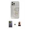 MARSİLYAN™- iPhone 13 Pro Max Kılıf Eksen Asil Prime - Şeffaf Maxco Cam Ekran Koruyucu + Neon Fosforlu Kamera Lens - YL