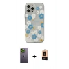 MARSİLYAN™- iPhone 13 Pro Max Kılıf Eksen Asil Prime - Şeffaf Maxco Cam Ekran Koruyucu + Neon Fosforlu Kamera Lens - YL