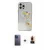 MARSİLYAN™- iPhone 13 Pro Max Kılıf Eksen Asil Prime - Şeffaf Maxco Cam Ekran Koruyucu + Neon Fosforlu Kamera Lens - MI