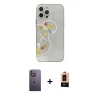 MARSİLYAN™- iPhone 13 Pro Max Kılıf Eksen Asil Prime - Şeffaf Maxco Cam Ekran Koruyucu + Neon Fosforlu Kamera Lens - BZ