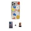 MARSİLYAN™- iPhone 13 Pro Max Kılıf Eksen Asil Prime - Şeffaf Maxco Cam Ekran Koruyucu + Neon Fosforlu Kamera Lens - MI