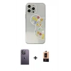 MARSİLYAN™- iPhone 13 Pro Max Kılıf Eksen Asil Prime - Şeffaf Maxco Cam Ekran Koruyucu + Neon Fosforlu Kamera Lens - BZ
