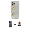 MARSİLYAN™- iPhone 13 Pro Max Kılıf Eksen Asil Prime - Şeffaf Maxco Cam Ekran Koruyucu + Neon Fosforlu Kamera Lens - MI