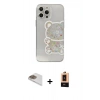 MARSİLYAN™- iPhone 13 Pro Max Kılıf Eksen Asil Prime - Şeffaf Maxco Cam Ekran Koruyucu + Pers Alüminyum Kamera Lens - GD
