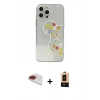 MARSİLYAN™- iPhone 13 Pro Max Kılıf Eksen Asil Prime - Şeffaf Maxco Cam Ekran Koruyucu + Pers Alüminyum Kamera Lens - KI