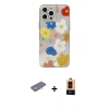MARSİLYAN™- iPhone 13 Pro Max Kılıf Eksen Asil Prime - Şeffaf Maxco Cam Ekran Koruyucu + Renkli Kamera Lens Koruma Cam - SI