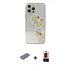 MARSİLYAN™- iPhone 13 Pro Max Kılıf Eksen Asil Prime - Şeffaf Maxco Cam Ekran Koruyucu + Renkli Kamera Lens Koruma Cam - PE
