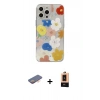 MARSİLYAN™- iPhone 13 Pro Max Kılıf Eksen Asil Prime - Şeffaf Maxco Cam Ekran Koruyucu + Renkli Kamera Lens Koruma Cam - TU