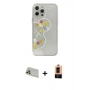 MARSİLYAN™- iPhone 13 Pro Max Kılıf Eksen Asil Prime - Şeffaf Maxco Cam Ekran Koruyucu + Rainbow Kamera Lens Koruma Cam - REGD