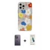 MARSİLYAN™- iPhone 13 Pro Max Kılıf Eksen Asil Prime - Şeffaf Pasifik Cam Ekran Koruyucu + Neon Fosforlu Kamera Lens - BZ