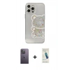 MARSİLYAN™- iPhone 13 Pro Max Kılıf Eksen Asil Prime - Şeffaf Pasifik Cam Ekran Koruyucu + Neon Fosforlu Kamera Lens - BZ