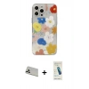 MARSİLYAN™- iPhone 13 Pro Max Kılıf Eksen Asil Prime - Şeffaf Pasifik Cam Ekran Koruyucu + Rainbow Kamera Lens Koruma Cam - BZ