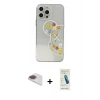 MARSİLYAN™- iPhone 13 Pro Max Kılıf Eksen Asil Prime - Şeffaf Pasifik Cam Ekran Koruyucu + Gökkuşağı Pers Alüminyum Kamera Lens