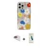 MARSİLYAN™- iPhone 13 Pro Max Kılıf Eksen Asil Prime - Şeffaf Pasifik Cam Ekran Koruyucu + Gökkuşağı Pers Alüminyum Kamera Lens