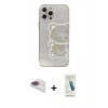 MARSİLYAN™- iPhone 13 Pro Max Kılıf Eksen Asil Prime - Şeffaf Pasifik Cam Ekran Koruyucu + Gökkuşağı Pers Alüminyum Kamera Lens
