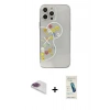 MARSİLYAN™- iPhone 13 Pro Max Kılıf Eksen Asil Prime - Şeffaf Pasifik Cam Ekran Koruyucu + Gökkuşağı Pers Alüminyum Kamera Lens