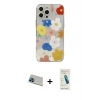 MARSİLYAN™- iPhone 13 Pro Max Kılıf Eksen Asil Prime - Şeffaf Pasifik Cam Ekran Koruyucu + Rainbow Kamera Lens Koruma Cam - MI
