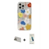MARSİLYAN™- iPhone 13 Pro Max Kılıf Eksen Asil Prime - Şeffaf Pasifik Cam Ekran Koruyucu + Rainbow Kamera Lens Koruma Cam - REGD