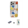 MARSİLYAN™- iPhone 13 Pro Max Kılıf Eksen Asil Prime - Şeffaf Pasifik Cam Ekran Koruyucu + Renkli Kamera Lens Koruma Cam - TU