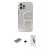 MARSİLYAN™- iPhone 13 Pro Max Kılıf Eksen Asil Prime - Şeffaf Pasifik Cam Ekran Koruyucu + Sarı Renkli Kamera Lens Koruma Cam