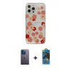 MARSİLYAN™- iPhone 13 Pro Max Kılıf Eksen Asil Prime - Siyah 18D Cam Ekran Koruyucu + Neon Fosforlu Kamera Lens - MI