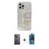 MARSİLYAN™- iPhone 13 Pro Max Kılıf Eksen Asil Prime - Siyah 18D Cam Ekran Koruyucu + Neon Fosforlu Kamera Lens - YL