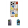 MARSİLYAN™- iPhone 13 Pro Max Kılıf Eksen Asil Prime - Siyah 18D Cam Ekran Koruyucu + Neon Fosforlu Kamera Lens - YL