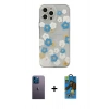 MARSİLYAN™- iPhone 13 Pro Max Kılıf Eksen Asil Prime - Siyah 18D Cam Ekran Koruyucu + Neon Fosforlu Kamera Lens - MI