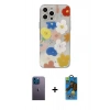 MARSİLYAN™- iPhone 13 Pro Max Kılıf Eksen Asil Prime - Siyah 18D Cam Ekran Koruyucu + Neon Fosforlu Kamera Lens - MI