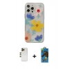 MARSİLYAN™- iPhone 13 Pro Max Kılıf Eksen Asil Prime - Siyah 18D Cam Ekran Koruyucu + Shine Kamera Lens - GD