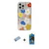 MARSİLYAN™- iPhone 13 Pro Max Kılıf Eksen Asil Prime - Siyah 18D Cam Ekran Koruyucu + Shine Kamera Lens Koruma Cam - MI