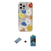 MARSİLYAN™- iPhone 13 Pro Max Kılıf Eksen Asil Prime - Siyah 18D Cam Ekran Koruyucu + Shine Kamera Lens Koruma Cam - GI