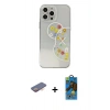 MARSİLYAN™- iPhone 13 Pro Max Kılıf Eksen Asil Prime - Siyah 18D Cam Ekran Koruyucu + Renkli Kamera Lens Koruma Cam - TU
