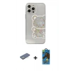 MARSİLYAN™- iPhone 13 Pro Max Kılıf Eksen Asil Prime - Siyah 18D Cam Ekran Koruyucu + Renkli Kamera Lens Koruma Cam - YL
