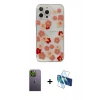 MARSİLYAN™- iPhone 13 Pro Max Kılıf Eksen Asil Prime - Siyah 3D Antistatik Cam Ekran Koruyucu + Neon Fosforlu Kamera Lens - YL