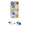 MARSİLYAN™- iPhone 13 Pro Max Kılıf Eksen Asil Prime - Siyah 3D Antistatik Cam Ekran Koruyucu + Pers Alüminyum Kamera Lens - LT