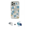 MARSİLYAN™- iPhone 13 Pro Max Kılıf Eksen Asil Prime - Siyah 3D Antistatik Cam Ekran Koruyucu + Pers Alüminyum Kamera Lens - SABE