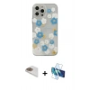 MARSİLYAN™- iPhone 13 Pro Max Kılıf Eksen Asil Prime - Siyah 3D Antistatik Cam Ekran Koruyucu + Pers Alüminyum Kamera Lens - GD