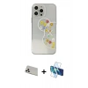 MARSİLYAN™- iPhone 13 Pro Max Kılıf Eksen Asil Prime - Siyah 3D Antistatik Cam Ekran Koruyucu + Rainbow Kamera Lens Koruma Cam - BZ
