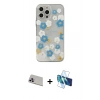 MARSİLYAN™- iPhone 13 Pro Max Kılıf Eksen Asil Prime - Siyah 3D Antistatik Cam Ekran Koruyucu + Rainbow Kamera Lens Koruma Cam - MR