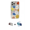 MARSİLYAN™- iPhone 13 Pro Max Kılıf Eksen Asil Prime - Siyah 3D Antistatik Cam Ekran Koruyucu + Rainbow Kamera Lens Koruma Cam - KI