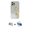 MARSİLYAN™- iPhone 13 Pro Max Kılıf Eksen Asil Prime - Siyah 3D Antistatik Cam Ekran Koruyucu + Rainbow Kamera Lens Koruma Cam - REGD