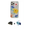MARSİLYAN™- iPhone 13 Pro Max Kılıf Eksen Asil Prime - Siyah 3D Antistatik Cam Ekran Koruyucu + Raze Metal Kamera Lens - GD