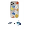 MARSİLYAN™- iPhone 13 Pro Max Kılıf Eksen Asil Prime - Siyah 3D Antistatik Cam Ekran Koruyucu + Renkli Kamera Lens Koruma Cam - YL